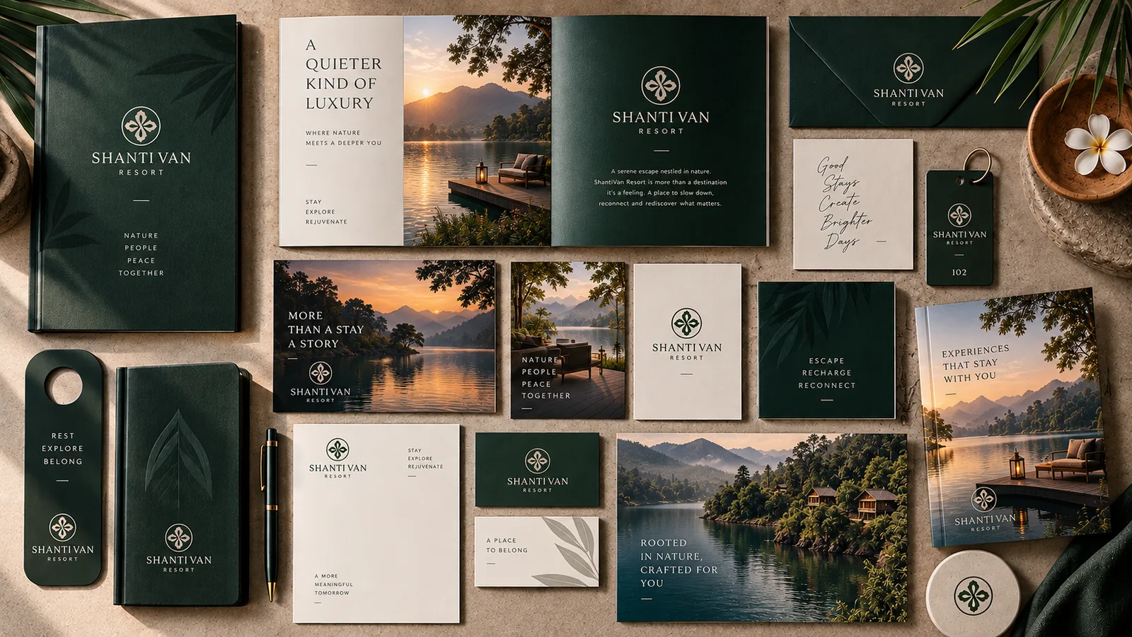 Printed brand collateral laid out
